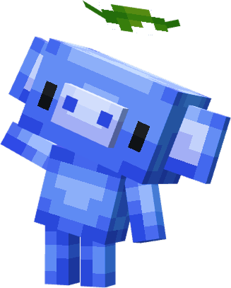 Blokowa figurka aksolotla w stylu Minecraft